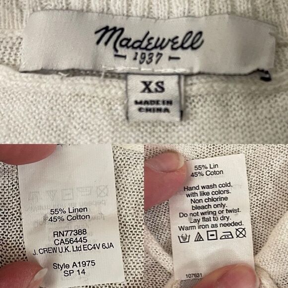 Madewell V Neck Top | Lightweight Summer Linen Blend | XS - Picture 3 of 3